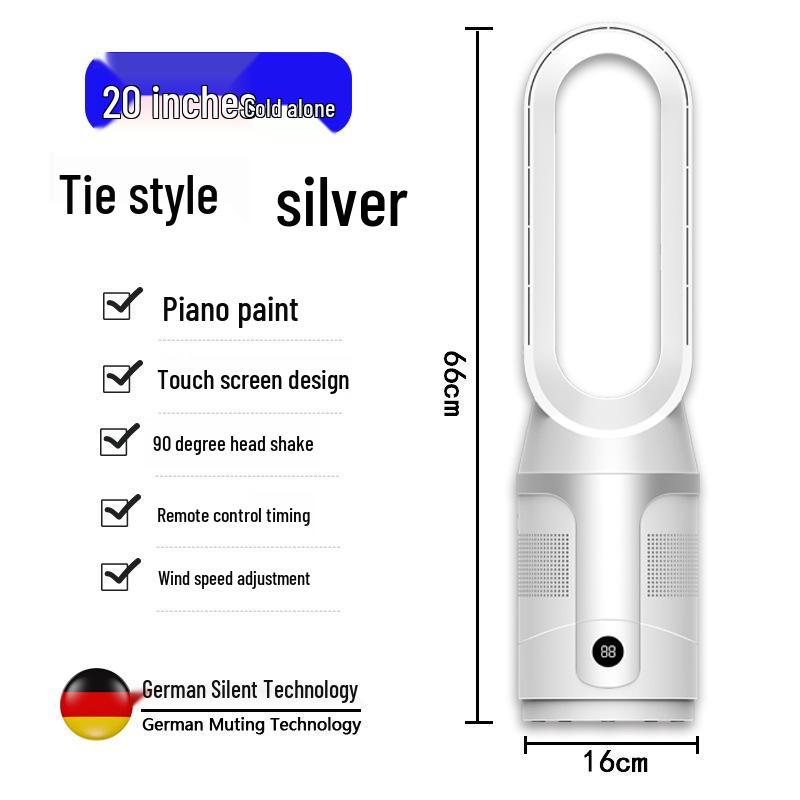 Bladeless Silent Ion Air Purifying Fan with Remote - Dual-Use for Hot & Cold