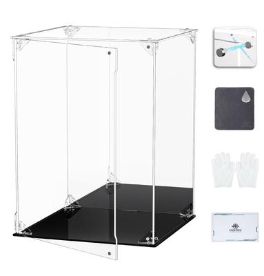 COOLTAKU דמות UV אחורי מגנטי מגנט קדמי אוסף יותר מורכב אקריליק תצוגה מטלית ניקוי כתמים כלולה 30 x עומק 30 x גובה שחור