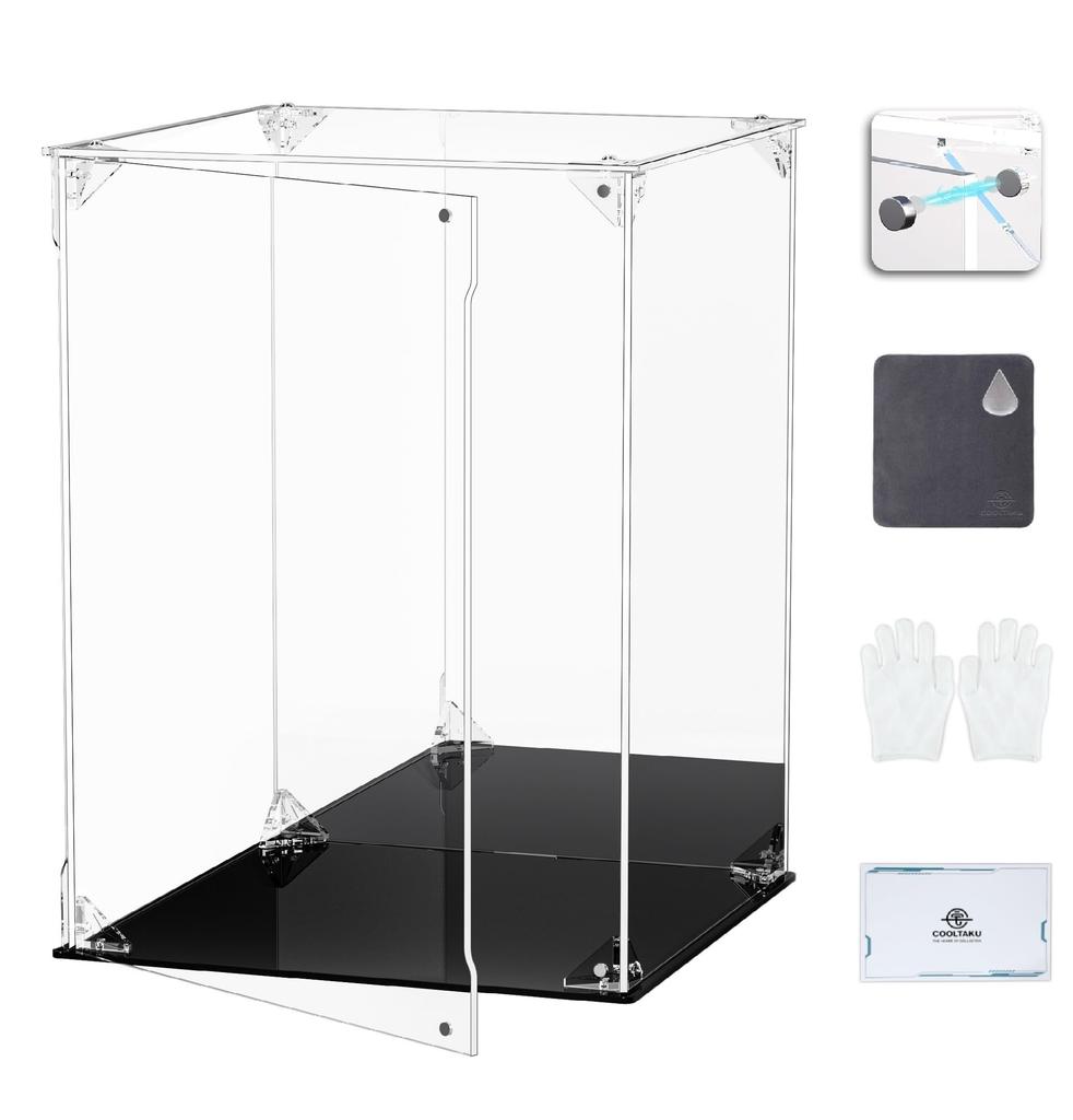 COOLTAKU Figure UV Back Magnetic Magnet Front Collection More Assembled Acrylic Display Stain Cleaning Cloth Included 30 X Depth 30 X Height Black