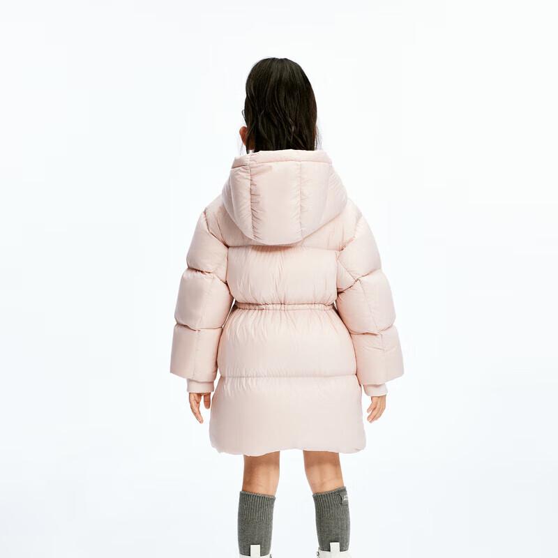Little MO&Co. Comfort Fleece Girls' Hooded Mid-Length Down Jacket