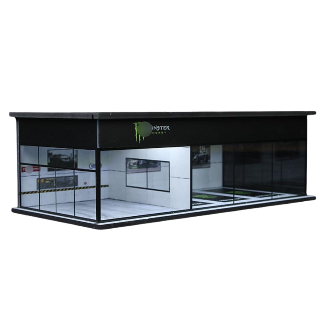

Moreart Diecast Car Garage Diorama Display Photography Model Collection MO914500 1/64 Case, Background, (green) [Used]
