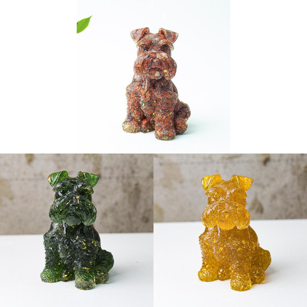 Crystal Obsidian Yellow Quartz Snow Snautery Dog Figurine For Home Decor And Gift Giving