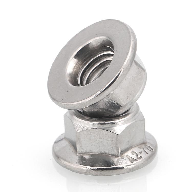 304 Stainless Steel Hex Flange Lock Nut - Sizes M3 to M16