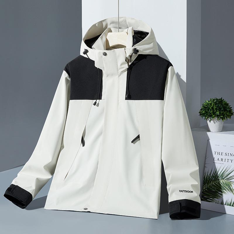 Autumn/Winter Outdoor Windproof Jacket: Women's Single Layer & Men's Three-in-One Set with Detachable Liner