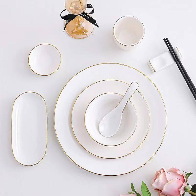 Elegant Ceramic Rose Gold Sauce Dish Set