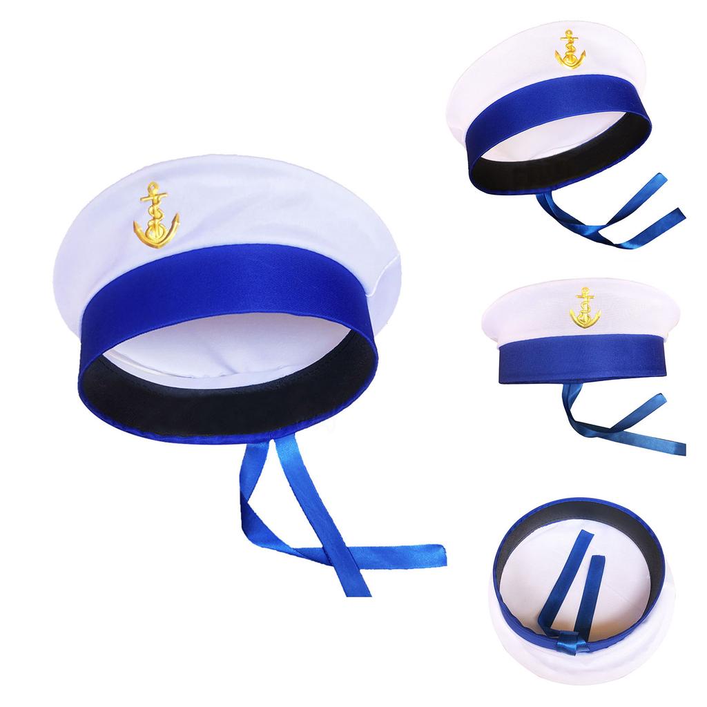 Pălărie de marinar Pălărie de marinar bleumarin Pălărie de căpitan de iaht Costum de căpitan marinar Șapcă de marinar pentru bărbați Căciulă Pălărie de amiral marinar bleumarin Formal