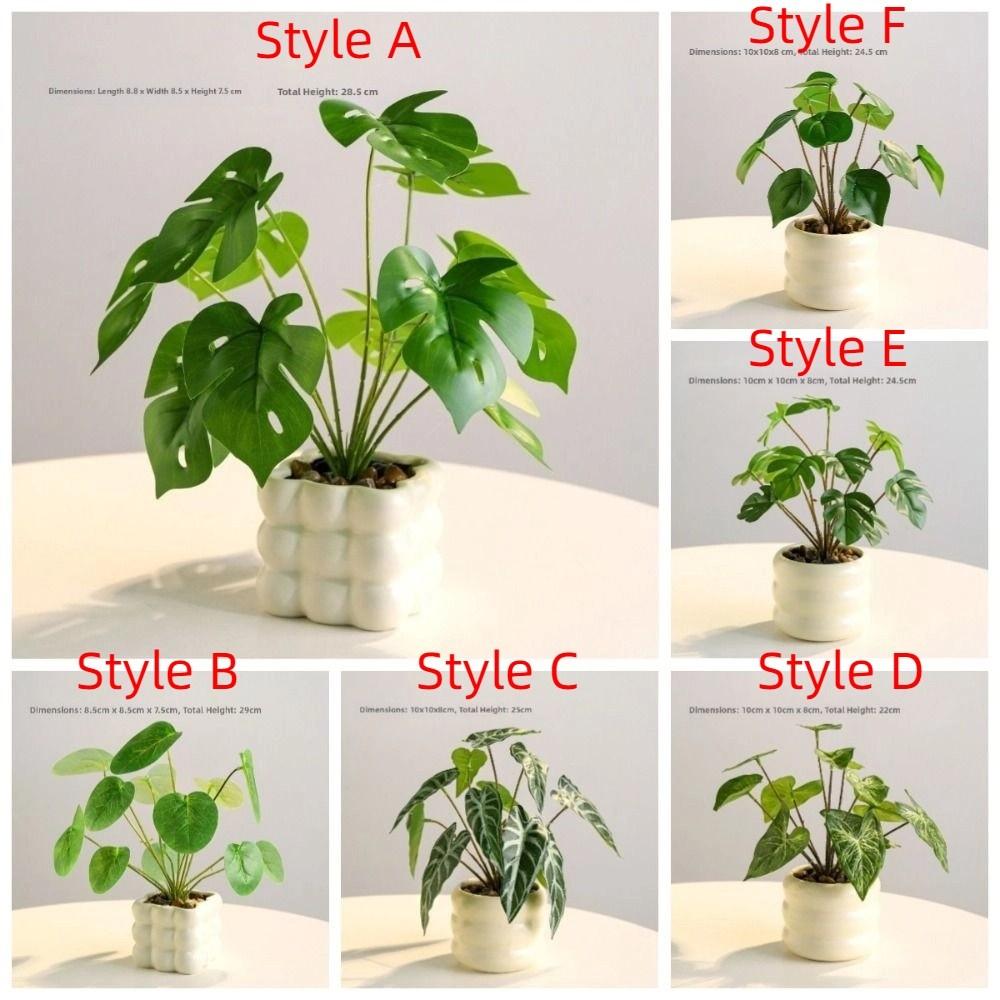 Realistic Simulation Green Plant Bonsai Elegant False Tropical Plants  Home Garden