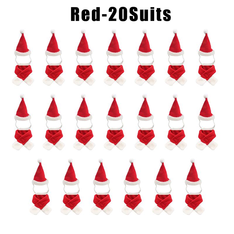 Cat Christmas Hat Scarf Set Festive Pet Costume for Small Animals Holiday Photo Props Cute Kitty Apparel Christmas Party Outfit