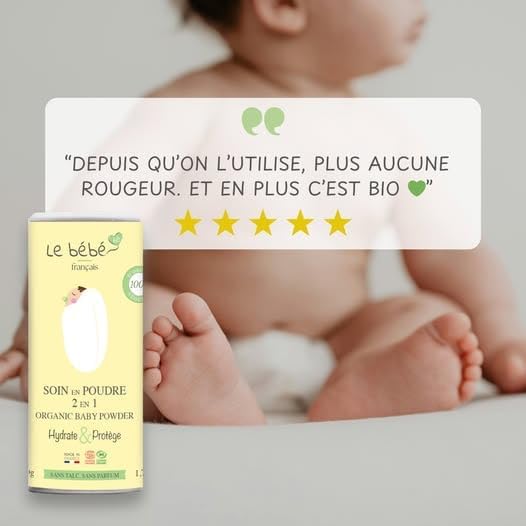 Lot de 2 SOINS EN POUDRE 2 EN 1 apaise, soulage les peaux fragiles 100% bio & végétal poudrier 2x50g