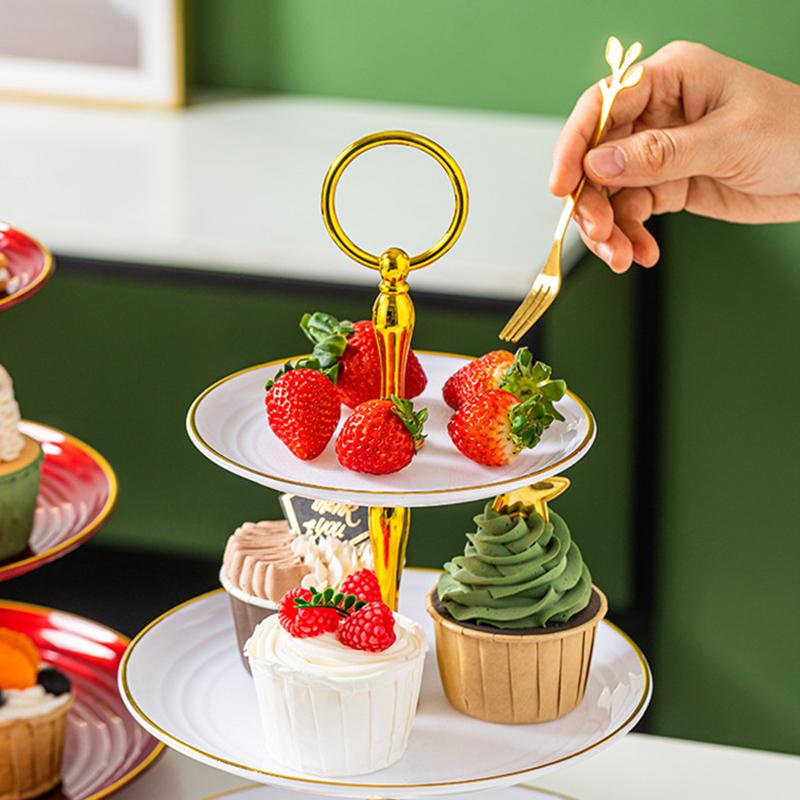 Kake Makron Brettstativ Fruktfat Cupcake Utstillingsstativ Kakeutstillingsstativ Plast Tørket Fruktfat Festborddekorasjon