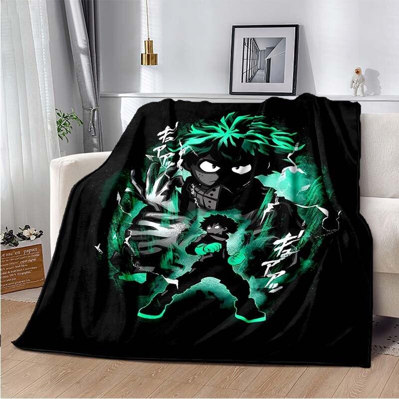Anime My Hero Academia imprimată artă pătură fleece pentru paturi drumeții picnic pilota groasă cuvertură de pat la modă pătură fleece