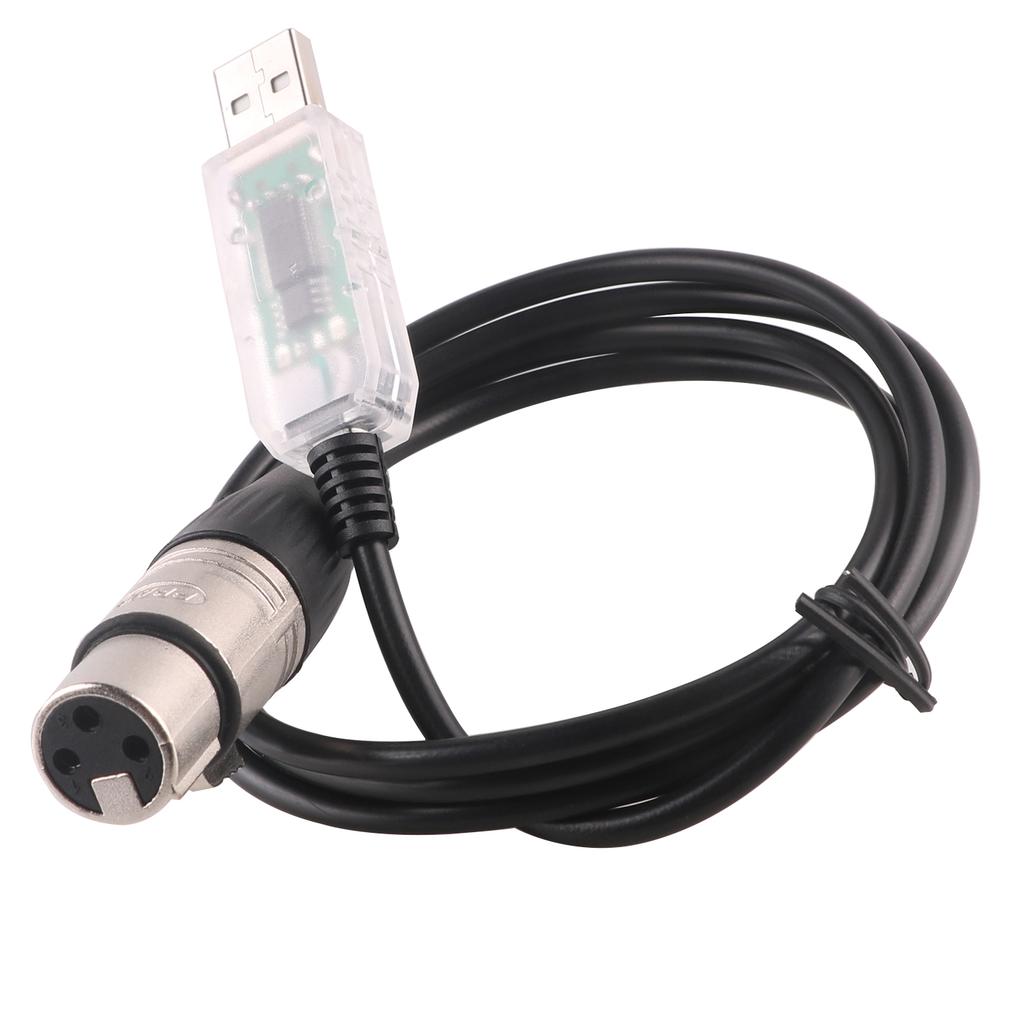 USB to DMX Interface Adapter DMX512 FTDI FT232RNL Chip RS485 Serial Converter LED Stage Light Control LED Rotate Cable