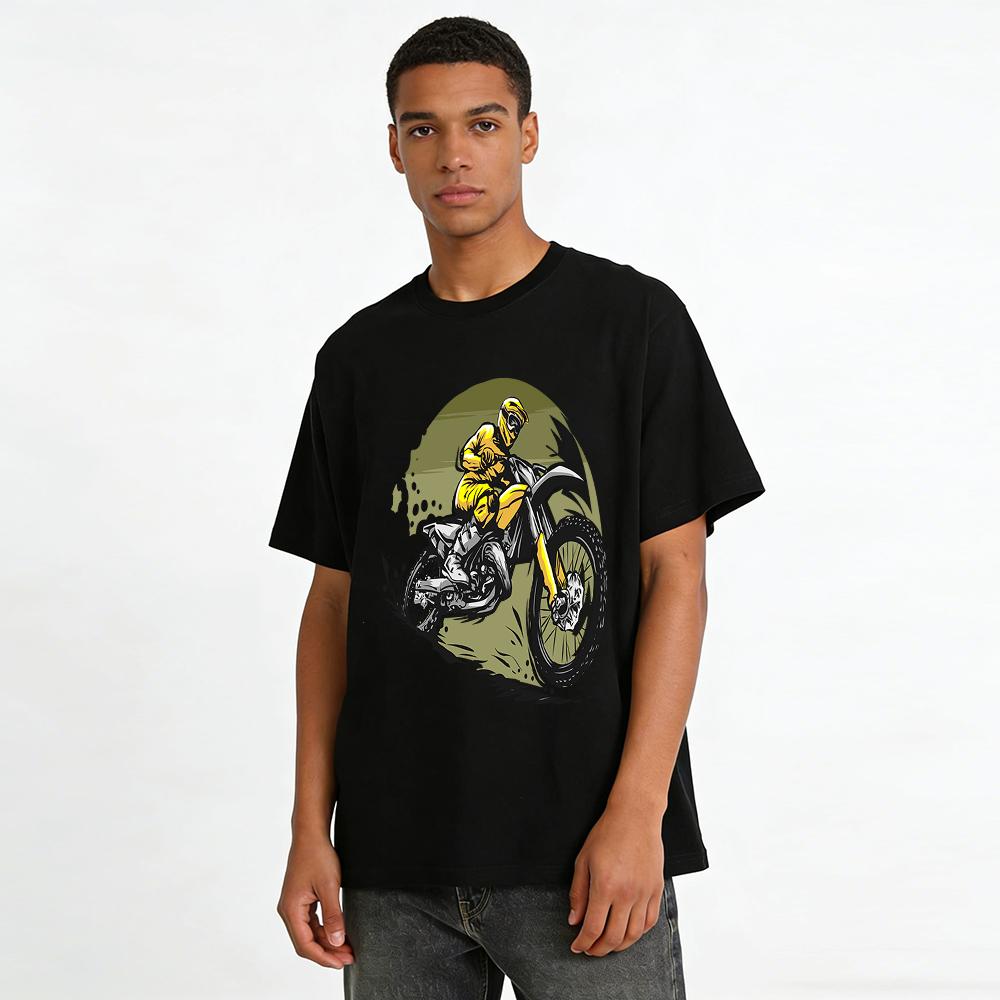 Men's Off-Road Motorcycle Print T-Shirt For Motocross Enthusiasts Pure cotton T-shirt