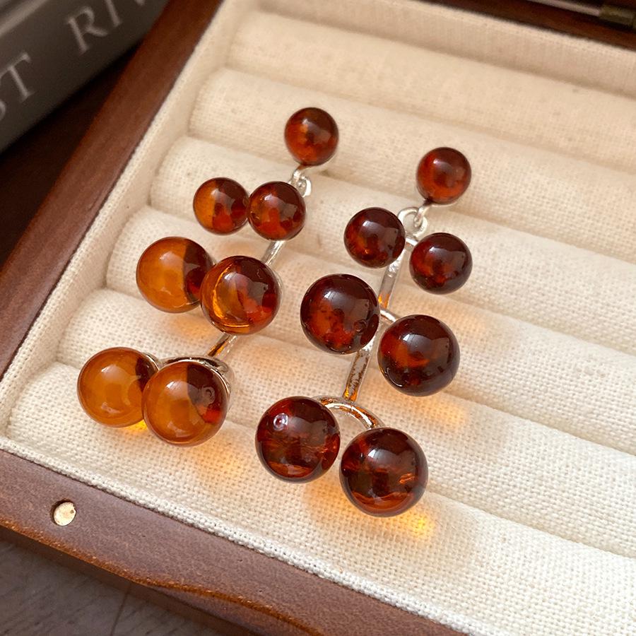 Silver Needle Geometric Irregular Resin Y2K Earrings - Retro Stud Ear Accessories for Women