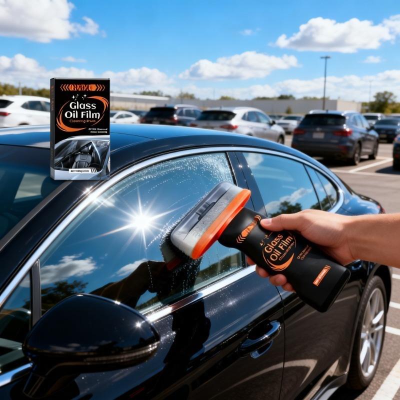 100g Car Windshield Glass Cleaning Brush Auto Glass Cleaner Anti Fog Oil Film Remover Hydrophobic Wipe Portable Cleaning Brush
