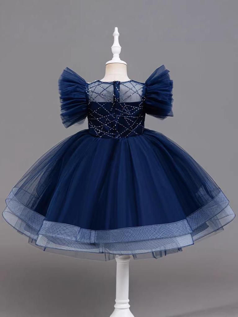 Girls' Mesh Princess Dress - Puffy Gown for Weddings, Holidays, Parties, Performances & Children's Day Gift.