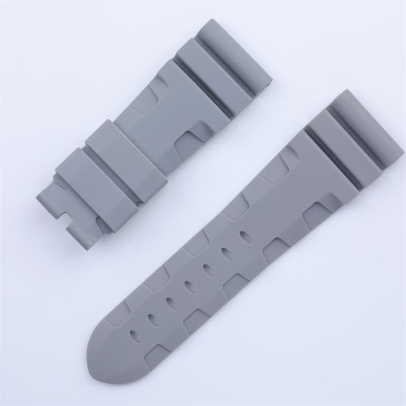 22mm 24mm 26mm Quality Soft Nature Silicone Rubber Watchband Black Blue Gray Green Red For Panerai Strap Waterproof Wristband