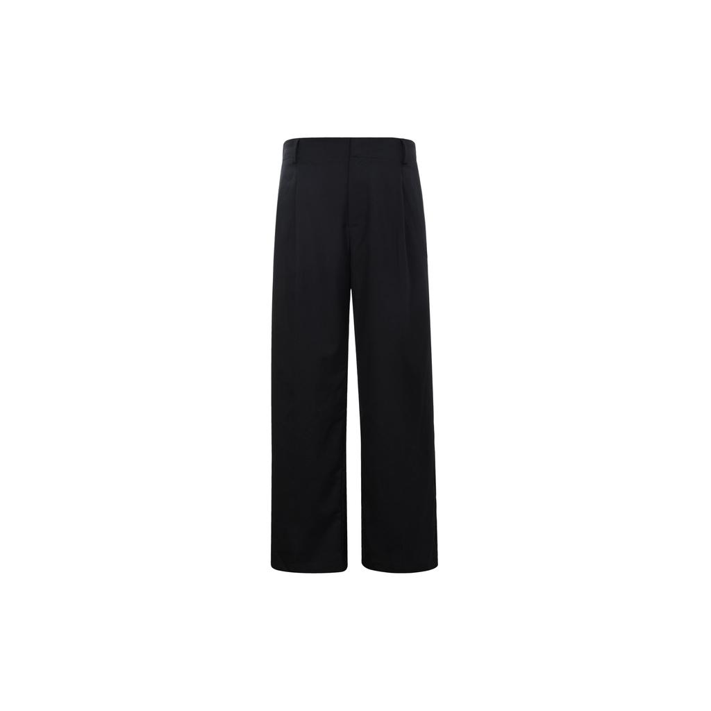 FILA Solid Color Mid Waist Comfortable Straight Leg Casual Pants Men bottoms Black F11M415803F-BK