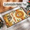 Animals Theme Crystal Velvet Floor Rug Personalized Custom Name Text Warm Carpet Home Decoration