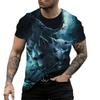 Fashion T Shirt Mens 3D Animal Print Short Sleeve Casual Street Wolf Graphics T-shirt Oversized Tee Shirt Men Clothing