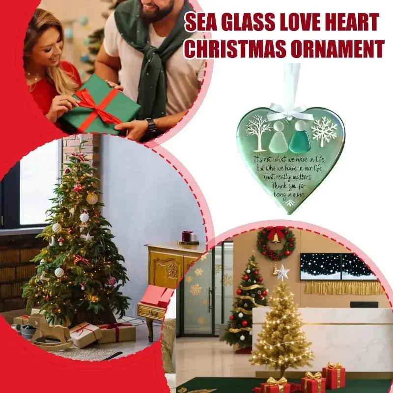 Acrylic Snowflake-shaped Sea Glass Ornaments Handmade Friendship Snowflake Art Keepsakes Christmas Snowflake Tree Decoration