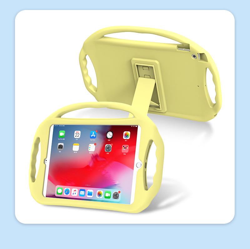 iPad 7/8/9 10.2 Silicone Protective Case with Stand and Three Handles - Drop-Proof Tablet Shell