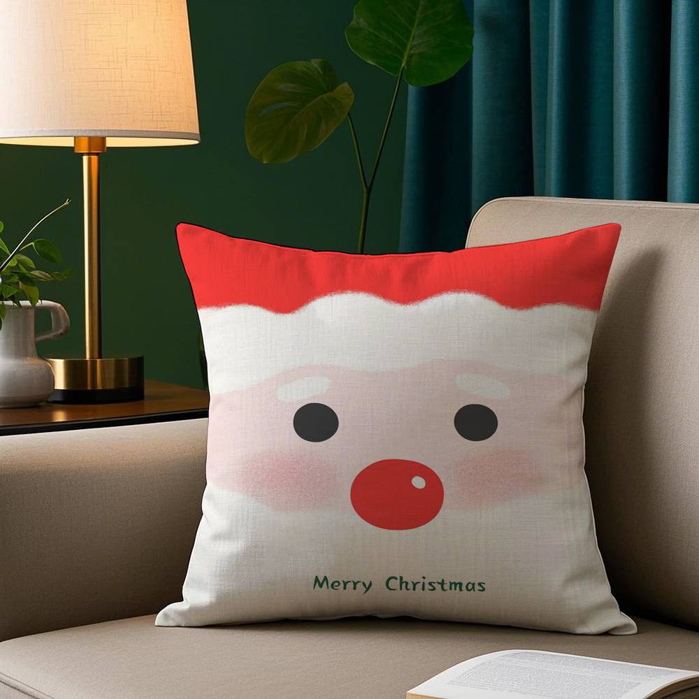 Merry Christmas Red Art Pillow Case  Plush Fabric Soft  Pillowcase Double Sided Print Cushion Cover Household Gifts