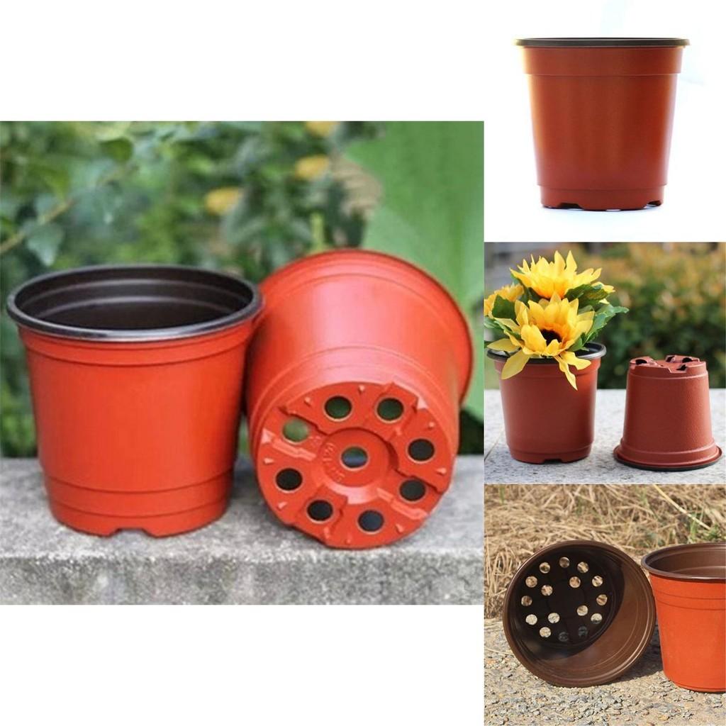 And Lightweight 10/50/100pcs Double Color Plastic Plants Nursery Pot For Seedlings**
