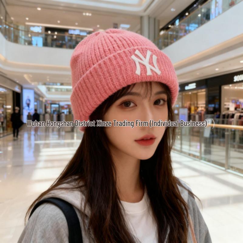 Koreanische MLB Wolle Unisex Strickmütze - NY Logo Stickerei, Warm für Herbst & Winter, Stil M0726