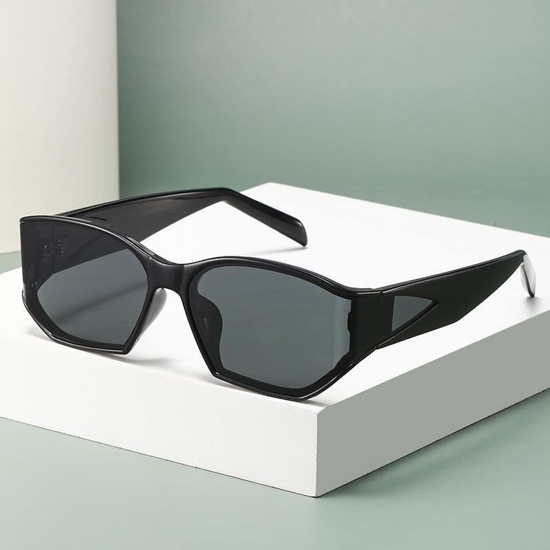Light Luxury High-End Curved Screen Design Fashionable Versatile Sunglasses Uv-Proof Square Frame Sunglasses