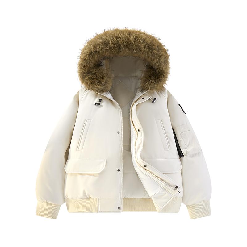Fur collar velvet jacket, men's cotton coat, men's loose hooded top, men's household