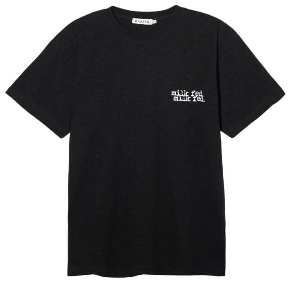 Milkfed Casual Logo Slab Short Sleeve Black Tee, Women's,