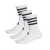 Adidas Chaussettes Crew Rembourrées Trois Lignes 3p Dz9346 Blanc Blanc Blanc
