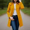 Fall Winter Womens Double Breasted Long Overcoat Dressy Windbreaker Outerwear