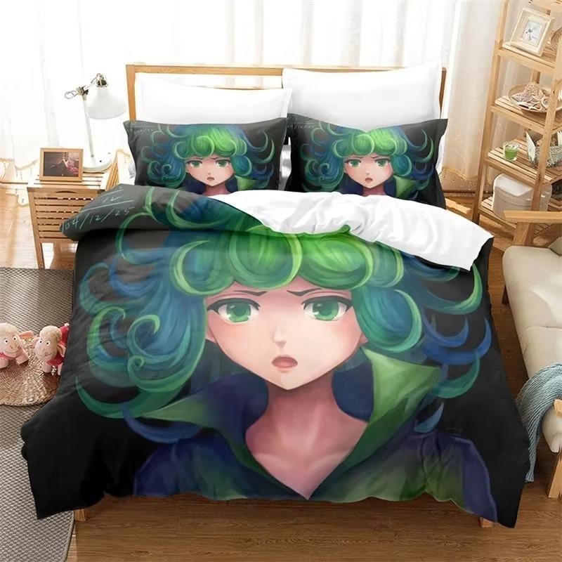 Anime One-Punch Man Saitama Bedding SetDuvet Cover Comforter Bed Set Quilt Cover PillowcaseKing Queen Twin Size Boys Girls