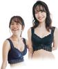 Fluffy Room Set of 2 [Angelir] Bra, Black/Navy (M-L),