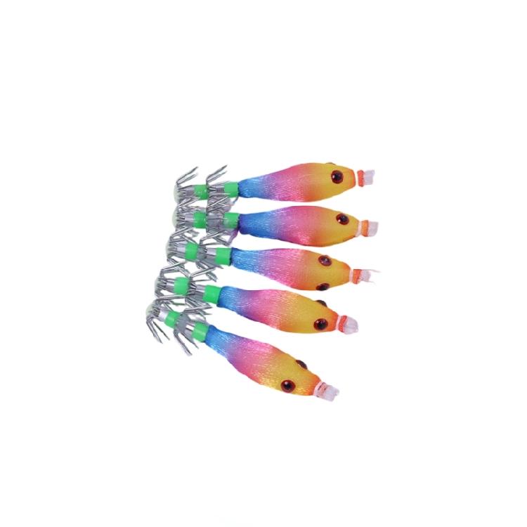 5pcs Artificial Baits Shrimp Lures Baits 5.8cm 3.1g Cuttlefish Hook Lures Glow Squid Jigs Glow Jigs Hook