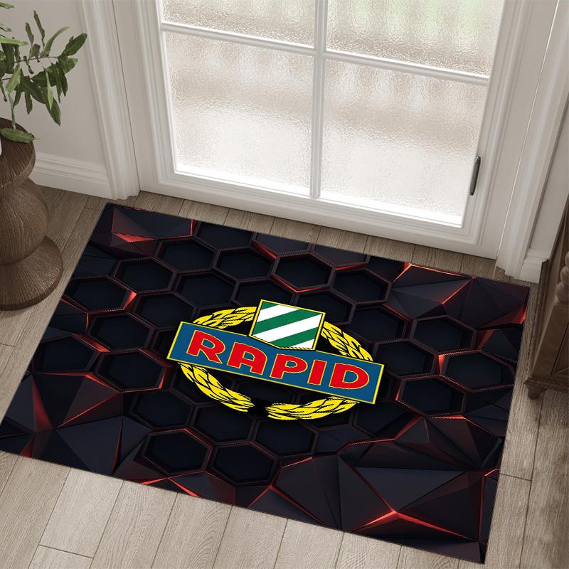 Rapid Wien FC Design Crystal Velvet Carpet Cozy Non?Slip Printed Rug For Bedroom Living Room Entrance