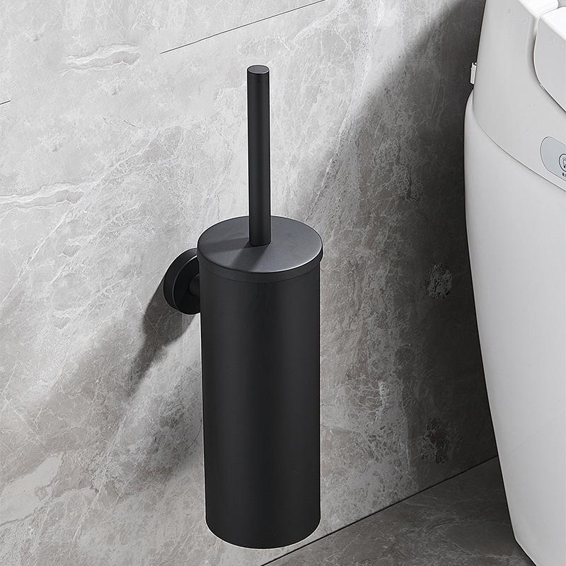 304 Stainless Steel Floor-Standing Toilet Brush with Punch-Free Wall Mount & Deodorizing Long Handle