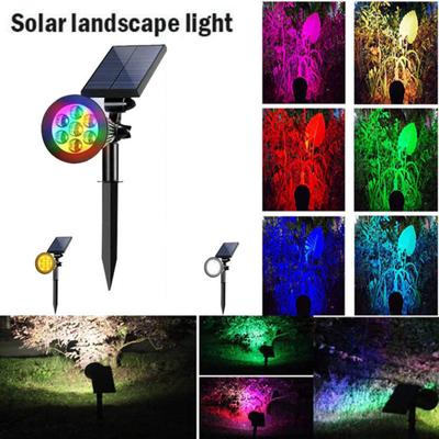 Zemin Lambası RGB Dekorasyon Su Geçirmez Değişen Güneş Enerjili 7-LED Bahçe Spot Işığı