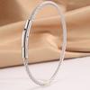Fashion Classic Stainless Steel Press Type Silver Bracelet For Men Women Daily Wear