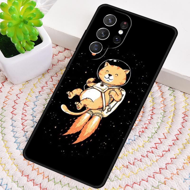 

Funny Space Cat Silicone Phone Case For Samsung Galaxy note 10 pro S26 S25 S24 S23 S22 S21 Plus S25Ultra Capa Cover Galaxy S22 5G