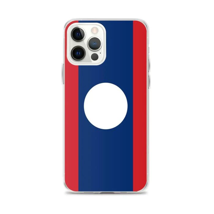 Coque iPhone - Drapeau Laos - iPhone 12 Pro Max - Souple - Multicolore - Silicone transparent
