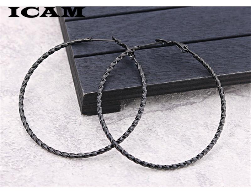 

Trendy Hoop Earrings Big Smooth Circle Earrings New Brand Loop Hyperbole Earrings for Women Jewelry Accessories Gifts 60mm чорний