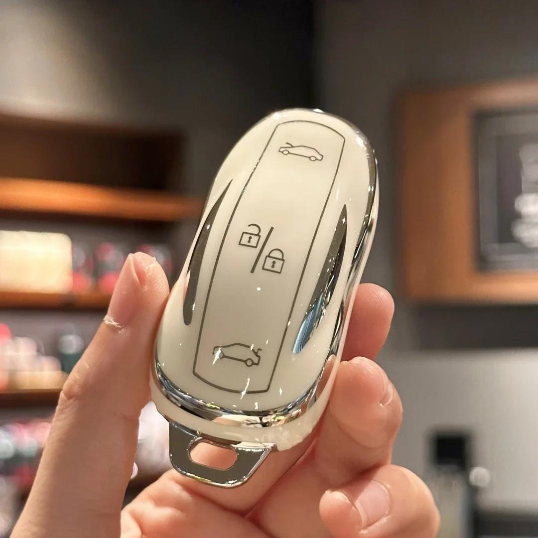 

Car Sticker Tesla Car Smart Key Case Cover Keychain for Tesla Model 3 S Y Auto Remote Shell Fob Holder Protector Accessories