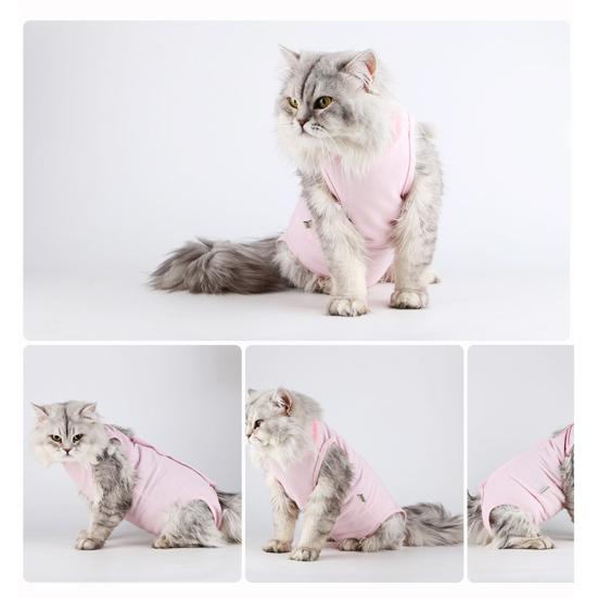 

Cat Recovery Suit Breathable Kitten Onesie Bodysuit for Cats After Surgery Spay Abdominal Wounds Skin Diseases M жовтий