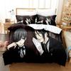 3D Print Anime Black Butler Sebastian Ciel Bedding Set Twin Queen Duvet Cover Pillowcase for Boys Girls Kids Adult