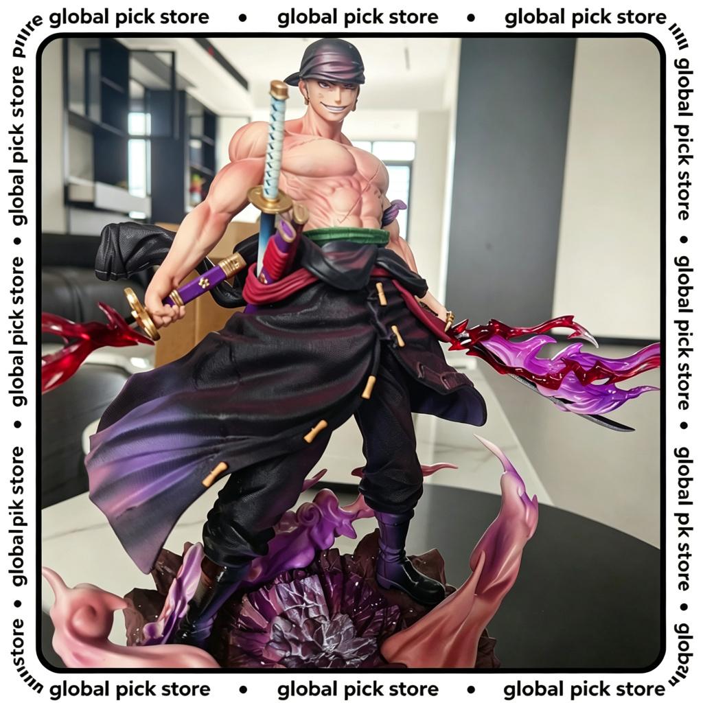 New One Piece Zoro Anime Figures 28cm Roronoa Zoro Figure King Of Hell Pvc Statue Desktop Collection Model Toys Birthday Gifts