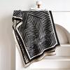 Women Striped Print Warm Shawl - Simple Imitation Cashmere Thick Jacquard Shawl For Autumn And Winter