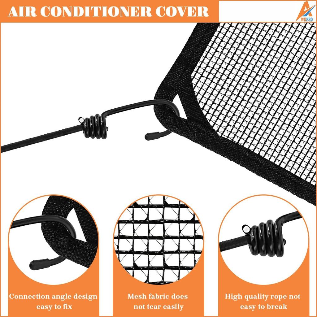 28"x28" Air Conditioner Cover AC Unit Top Mesh Cover for Outside Unit with Bungee Cords, Leaf Guard Mesh Air Conditioner Cover